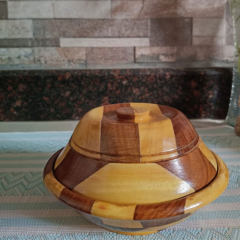 Handcrafted Sheesham Wood Casserole